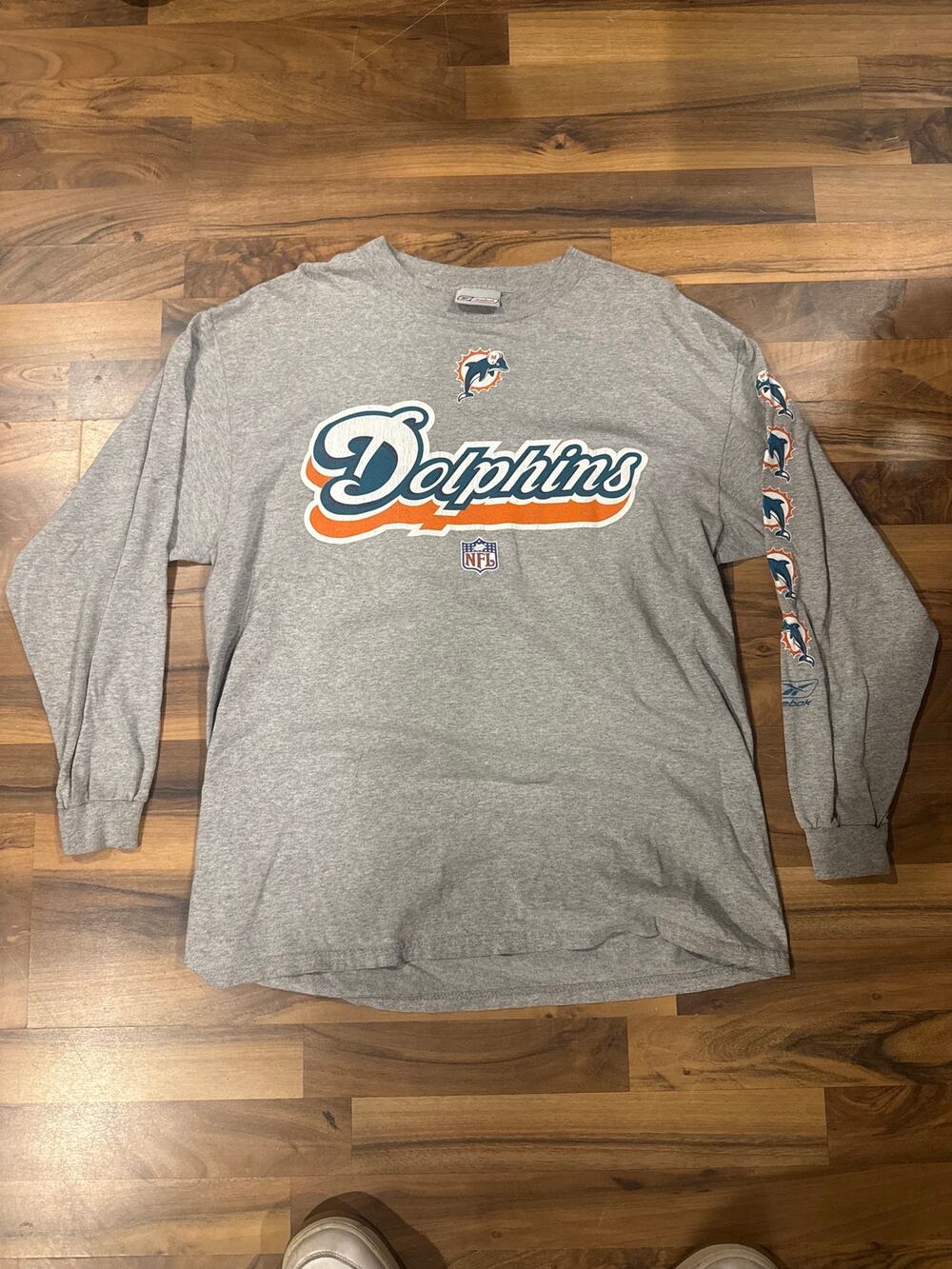 90s Reebok Miami dolphins longsleeve size medium